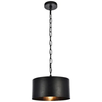 Elegant Lighting Miro Collection Pendant D15 H9.25 Lt:1 Vintage Black Finish
