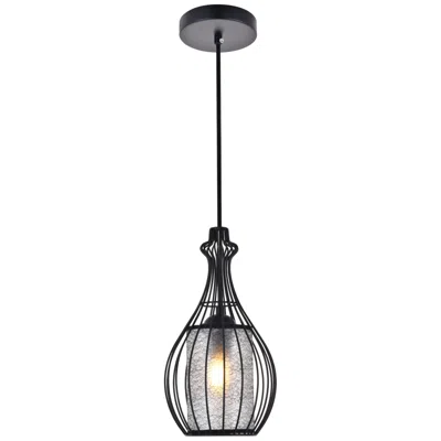 Elegant Lighting Miya 6 3/4" Wide Black Gourd Cage Mini Pendant