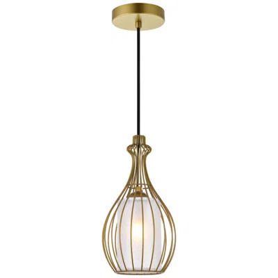 Elegant Lighting Miya 6 3/4" Wide Brass Teardrop Mini Pendant