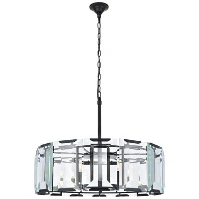 Elegant Lighting Monaco 8 Lt Flat Black (matte) Chandelier Clear Glass Crystal