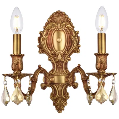 Elegant Lighting Monarch 10" Wall Sconce In Yellow In Brown