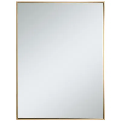 Elegant Lighting Monet Brass Metal 30" X 40" Rectangular Wall Mirror In White