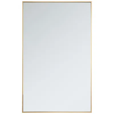 Elegant Lighting Monet Brass Metal 30" X 48" Rectangular Wall Mirror