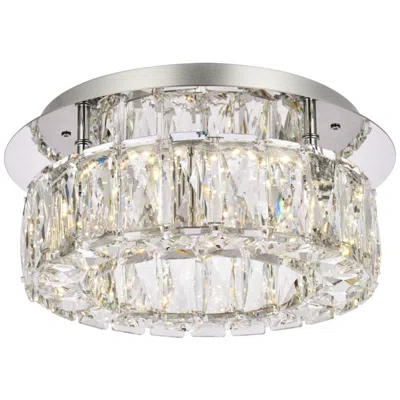 Elegant Lighting Monroe 12" Wide Chrome Crystal Led Ceiling Light