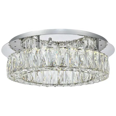 Elegant Lighting Monroe 17 3/4" Wide Chrome And Crystal Led Ceiling Light