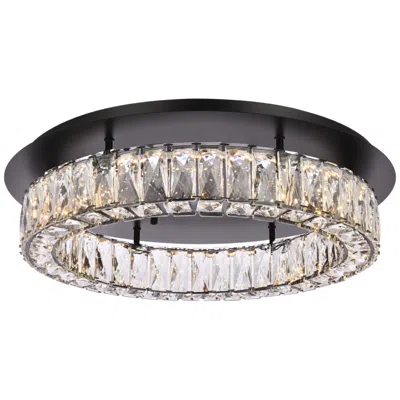 Elegant Lighting Monroe 22" Led Single Flush Mount In Black
