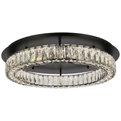 Elegant Lighting Monroe 26" Wide Black Crystal Led Ceiling Light
