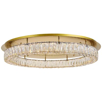 Elegant Lighting Monroe 34" Wide Gold And Crystal Led Ceiling Light