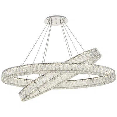 Elegant Lighting Monroe 41" Modern Crystal Led Ring Chandelier