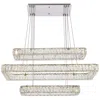 Elegant Lighting Monroe 42" Wide Chrome Crystal Led Rectangular Pendant Light