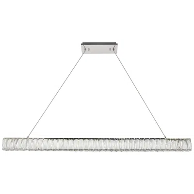 Elegant Lighting Monroe 48" Wide Chrome Crystal Led Island Chandelier