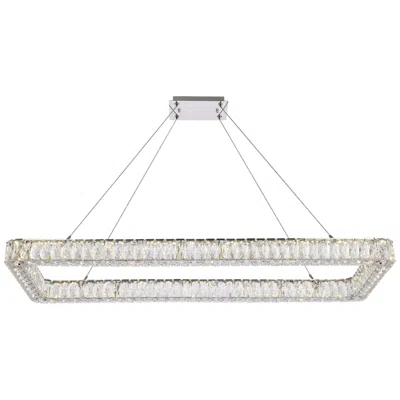 Elegant Lighting Monroe 50" Modern Led Rectangle Pendant