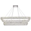 Elegant Lighting Monroe 50" Wide Chrome Crystal Led Rectangular Pendant Light