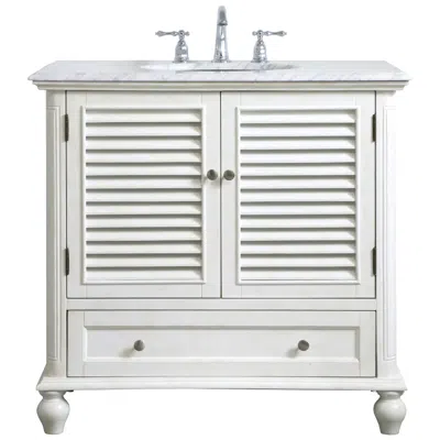 Elegant Lighting Noah 36" Wide Antique White 2-door Single Sink Vanity