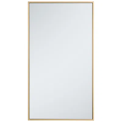 Elegant Lighting Noemi Brass Metal 20" X 36" Rectangular Wall Mirror
