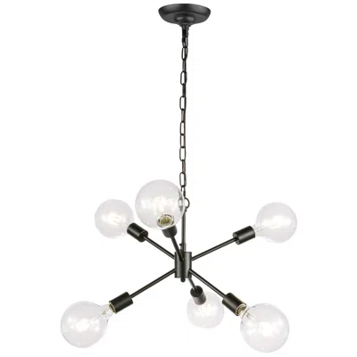 Elegant Lighting Nolan 6 Lt Black Pendant