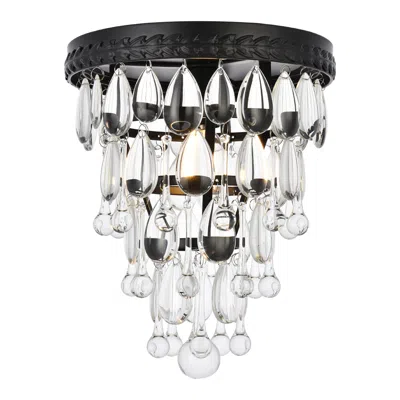 Elegant Lighting Nordic 1 Lt Black Flush Mount