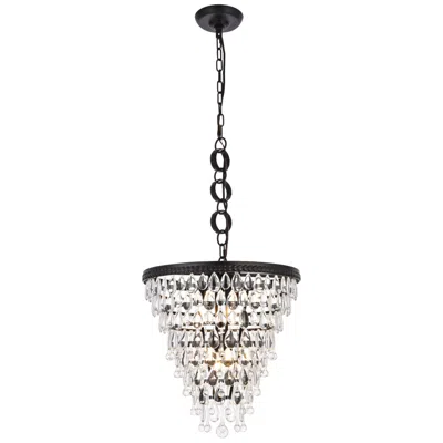 Elegant Lighting Nordic 5 Lts Black Pendant