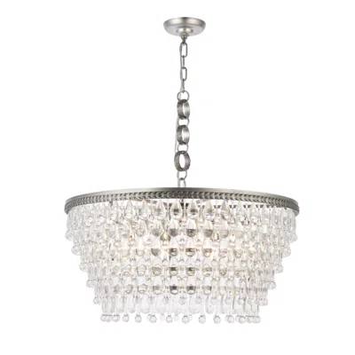 Elegant Lighting Nordic 6 Lt Antique Silver Chandelier Clear