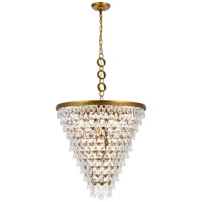 Elegant Lighting Nordic 7 Lts Brass Chandelier
