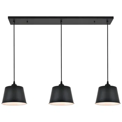 Elegant Lighting Nota 3 Lt Black Pendant