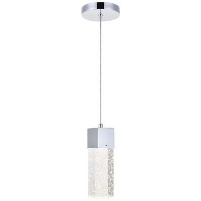 Elegant Lighting Novastella 1 Lt Chrome Led Pendant In Silver