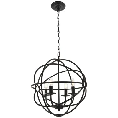 Elegant Lighting Octavia 4 Lt Dark Brown Pendant