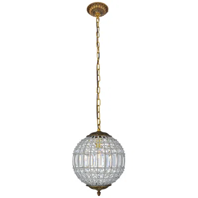 Elegant Lighting Olivia 12 1/4" Wide French Gold Crystal Pendant Light