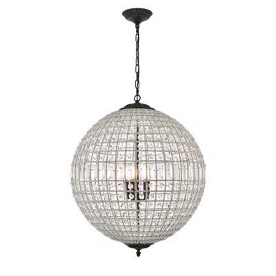 Elegant Lighting Olivia 24" Wide Dark Bronze Orb Pendant Light