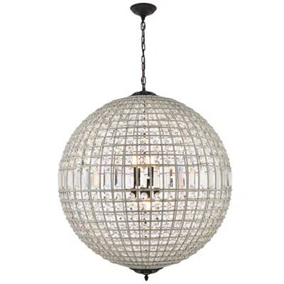 Elegant Lighting Olivia 8 Lt Dark Bronze Chandelier Clear