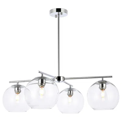 Elegant Lighting Opus 30 3/4" Wide Chrome 4-light Chandelier
