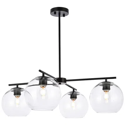 Elegant Lighting Opus 4 Lts Black Pendant