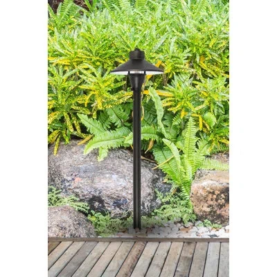 Elegant Lighting Outdoor 12v Cast Brass Path Light 7 Inch Wide X 24 Inch High In Dark Bronze