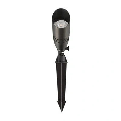 Elegant Lighting Outdoor 12v Cast Brass Spot Light 3 Inch Wide X 8.5 Inch High In Dark Bronze With Spring