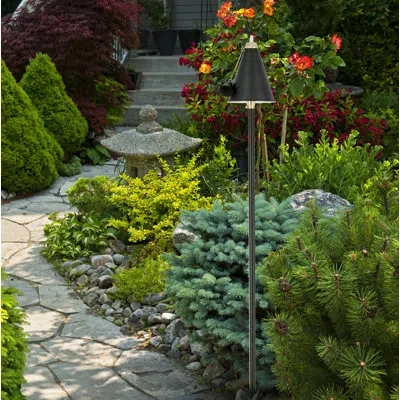 Elegant Lighting Outdoor 12v Cast Brass Torch Light 8 Inch Wide X 24 Inch High In Dark Bronze