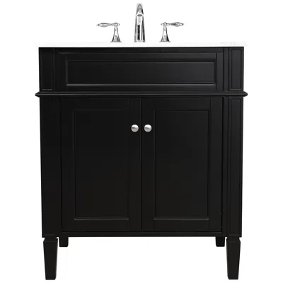 Elegant Lighting Park Avenue 30" Wide Black Single Sink Bathroom Vanity