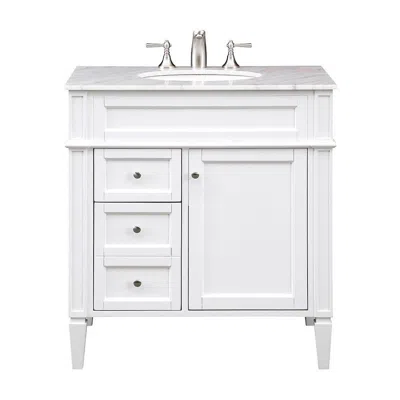 Elegant Lighting Park Avenue 32"w White 2-drawer Single Sink Bathroom Vanity