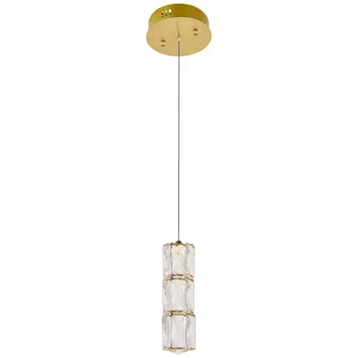 Elegant Lighting Polaris 2 1/4" Wide Gold And Crystal Led Mini Pendant
