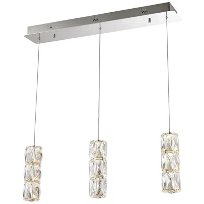 Elegant Lighting Polaris 27 1/2" Wide Chrome Crystal Led Multi Light Pendant