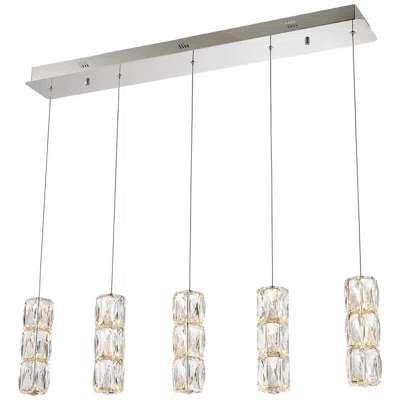 Elegant Lighting Polaris 5" Pendant In Silver In White