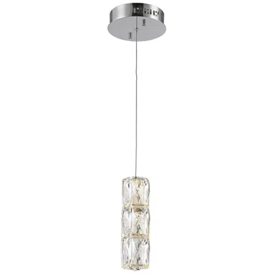 Elegant Lighting Polaris 6" Wide Chrome And Crystal Led Mini Pendant Light