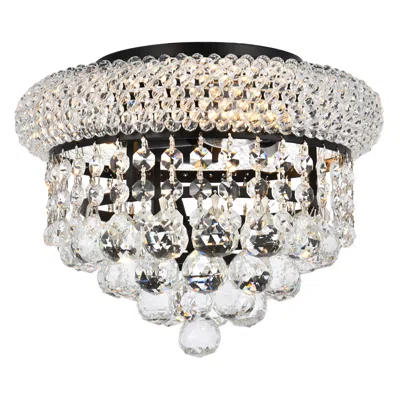 Elegant Lighting Primo 10" Wide Black With Crystal Ceiling Light
