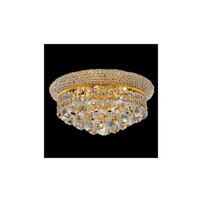 Elegant Lighting Primo 14" Wide 6-light Gold And Royal Cut Crystal Ceiling Light