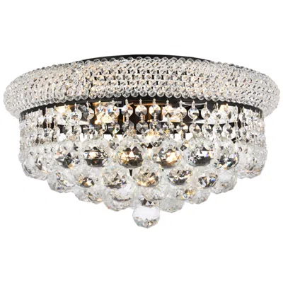 Elegant Lighting Primo 16" Wide Black With Clear Crystal Ceiling Light