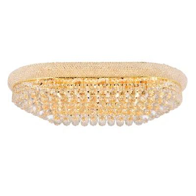 Elegant Lighting Primo 18 Lt Gold Flush Mount Clear