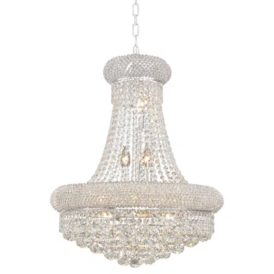 Elegant Lighting Primo 20" Wide Chrome Crystal Chandelier