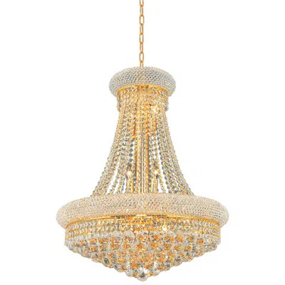 Elegant Lighting Primo 24" Traditional Gold And Crystal Chandelier