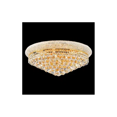 Elegant Lighting Primo 24" Wide 12-light Gold Cut Crystal Ceiling Light