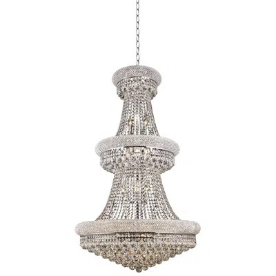 Elegant Lighting Primo 30" Wide Chrome And Clear Crystal Chandelier