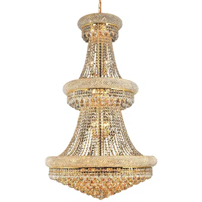 Elegant Lighting Primo 30" Wide Gold 32-light Crystal Chandelier
